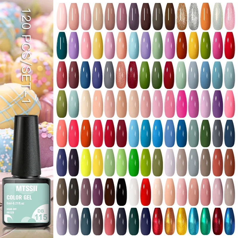 Gel Nail Polish Set – Up to 120 Colors, UV/LED Soak Off with Base & Top Coat