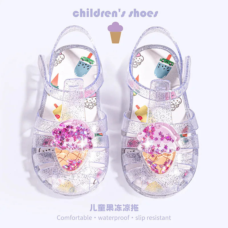 Kids Crystal Jelly Sandals