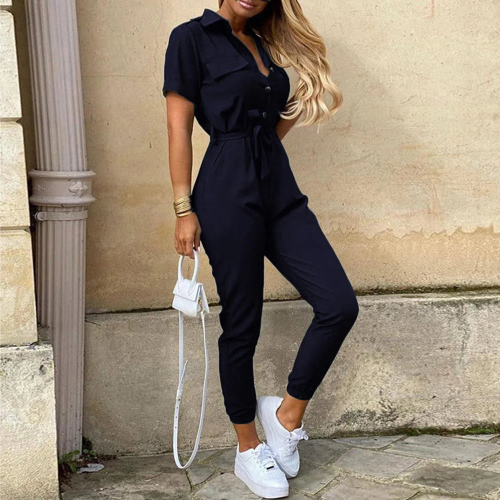 Cargo Jumpsuit with Belt