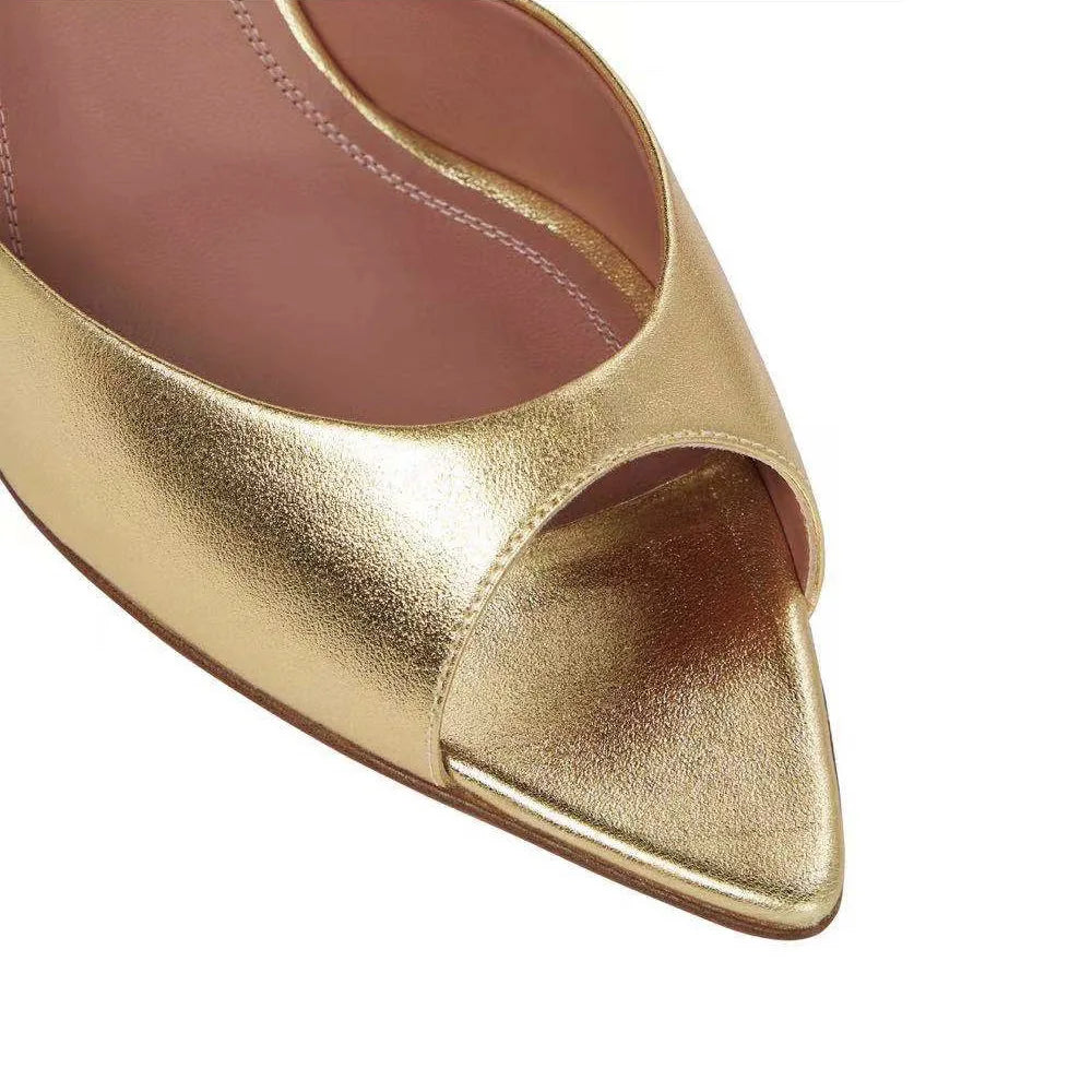 Wine Glass Heel Pointed Sandals