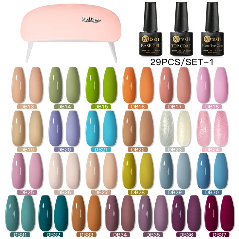 Gel Nail Polish Set – Up to 120 Colors, UV/LED Soak Off with Base & Top Coat