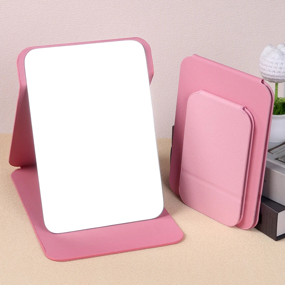 Foldable PU Leather Makeup Mirror