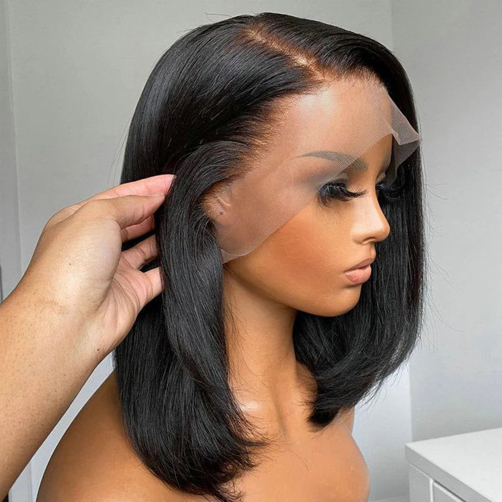 Bone Straight Short Bob Wig Lace Front