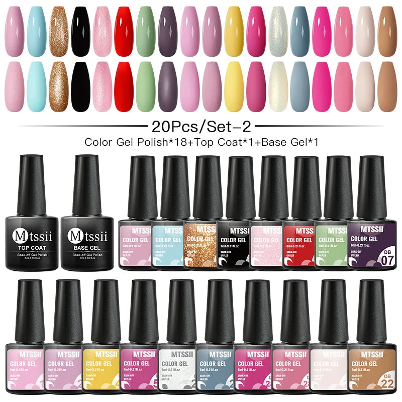 Gel Nail Polish Set – Up to 120 Colors, UV/LED Soak Off with Base & Top Coat