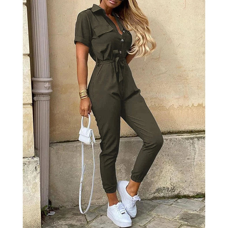 Cargo Jumpsuit with Belt