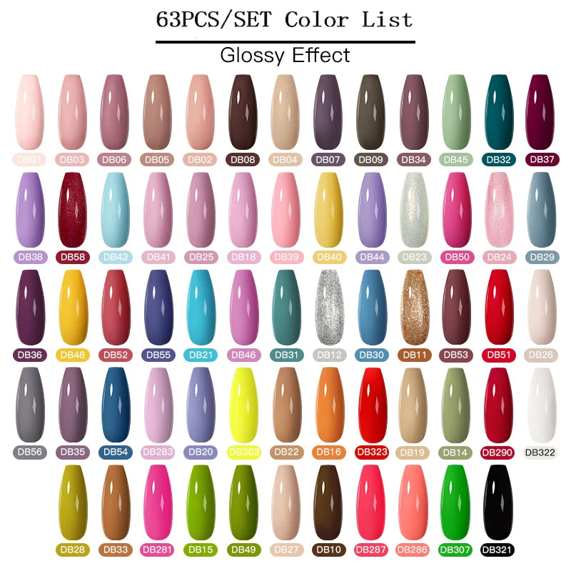 Gel Nail Polish Set – Up to 120 Colors, UV/LED Soak Off with Base & Top Coat