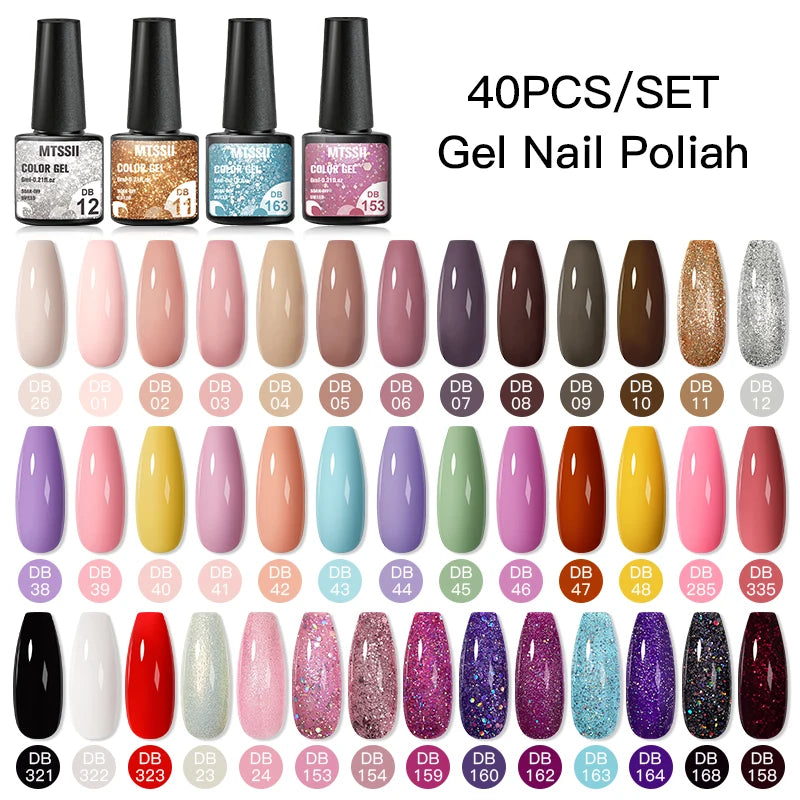 Gel Nail Polish Set – Up to 120 Colors, UV/LED Soak Off with Base & Top Coat