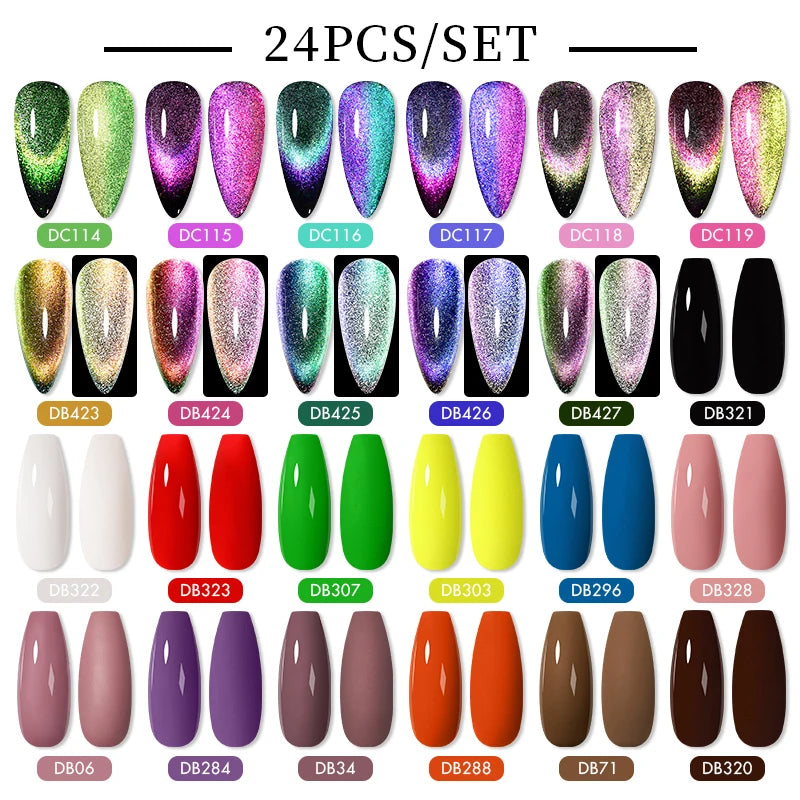 Gel Nail Polish Set – Up to 120 Colors, UV/LED Soak Off with Base & Top Coat