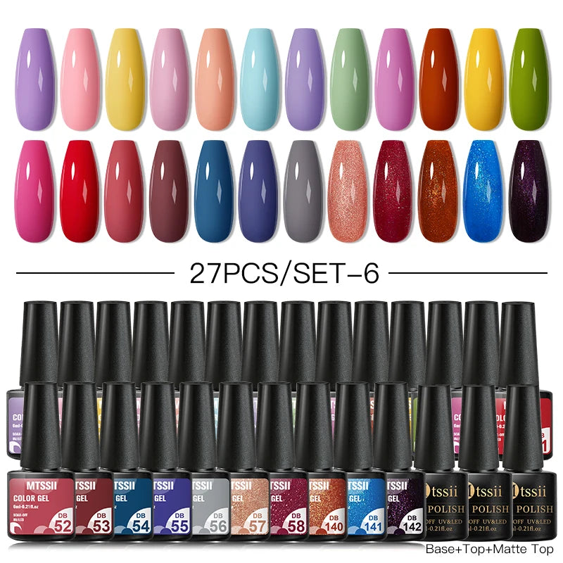 Gel Nail Polish Set – Up to 120 Colors, UV/LED Soak Off with Base & Top Coat