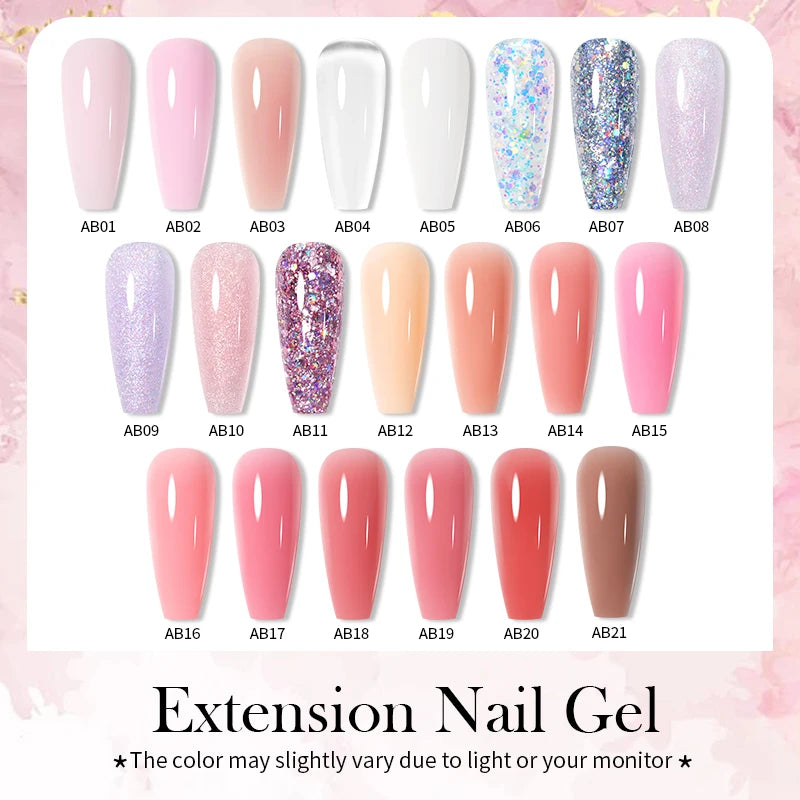 BORN PRETTY Extension Nail Gel – 30ml Soak Off UV Gel with Glitter & Sequins