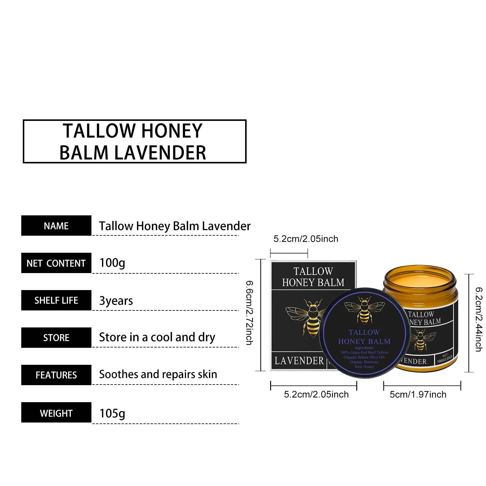 Tallow & Honey Glow Cream – Hydrating Face & Body Moisturizer