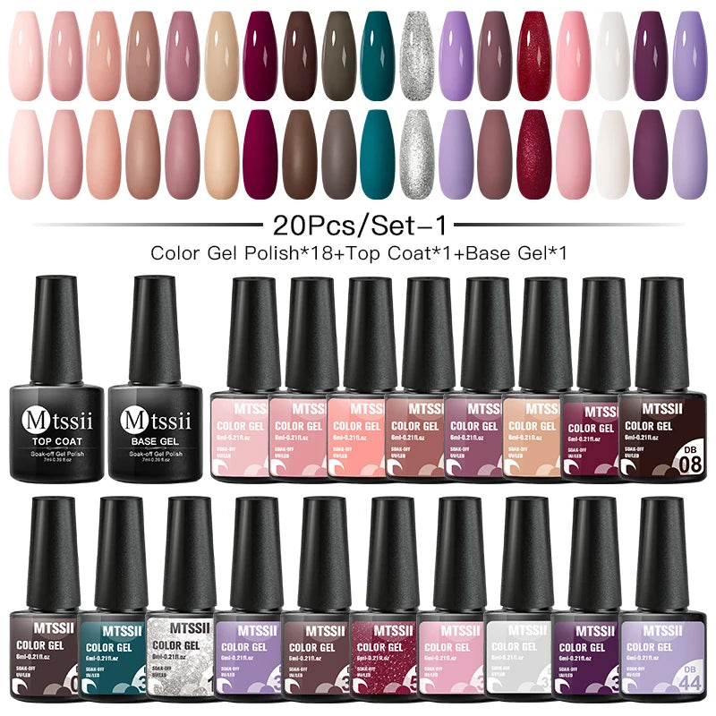 Gel Nail Polish Set – Up to 120 Colors, UV/LED Soak Off with Base & Top Coat