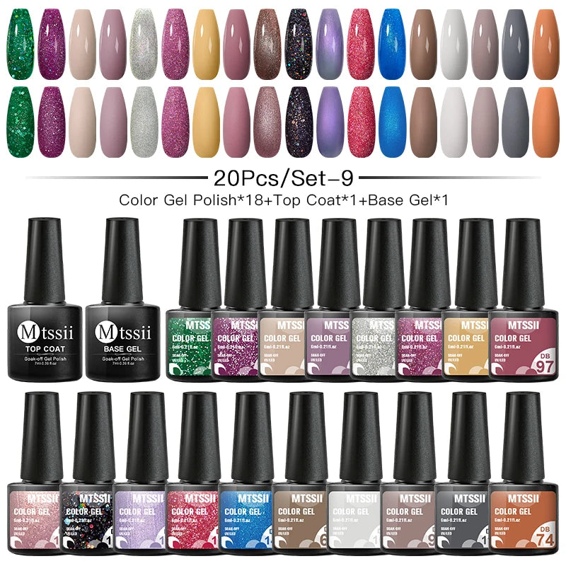 Gel Nail Polish Set – Up to 120 Colors, UV/LED Soak Off with Base & Top Coat