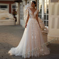 Classic Backless Long Sleeve Wedding Dress
