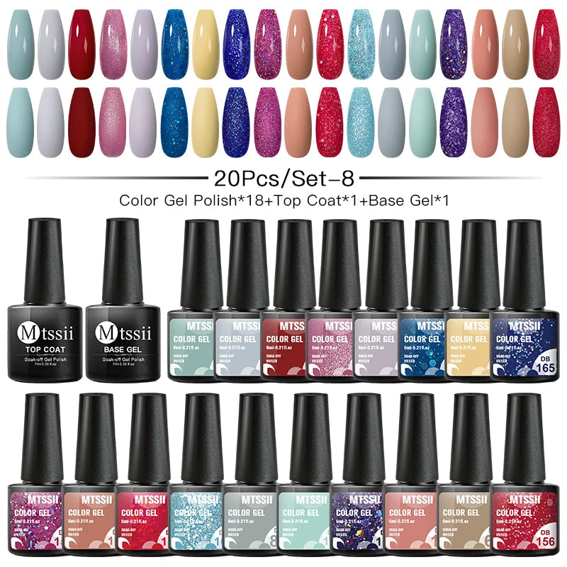 Gel Nail Polish Set – Up to 120 Colors, UV/LED Soak Off with Base & Top Coat