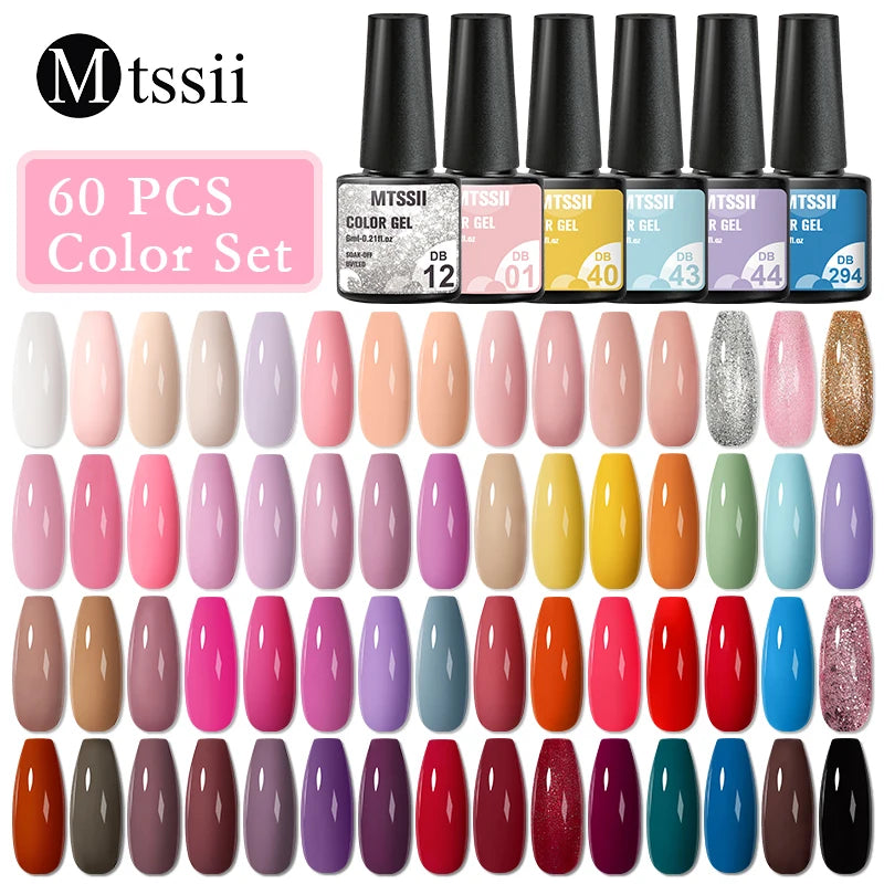Gel Nail Polish Set – Up to 120 Colors, UV/LED Soak Off with Base & Top Coat