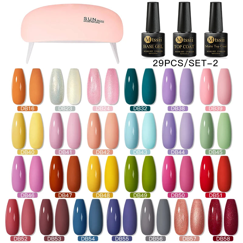 Gel Nail Polish Set – Up to 120 Colors, UV/LED Soak Off with Base & Top Coat