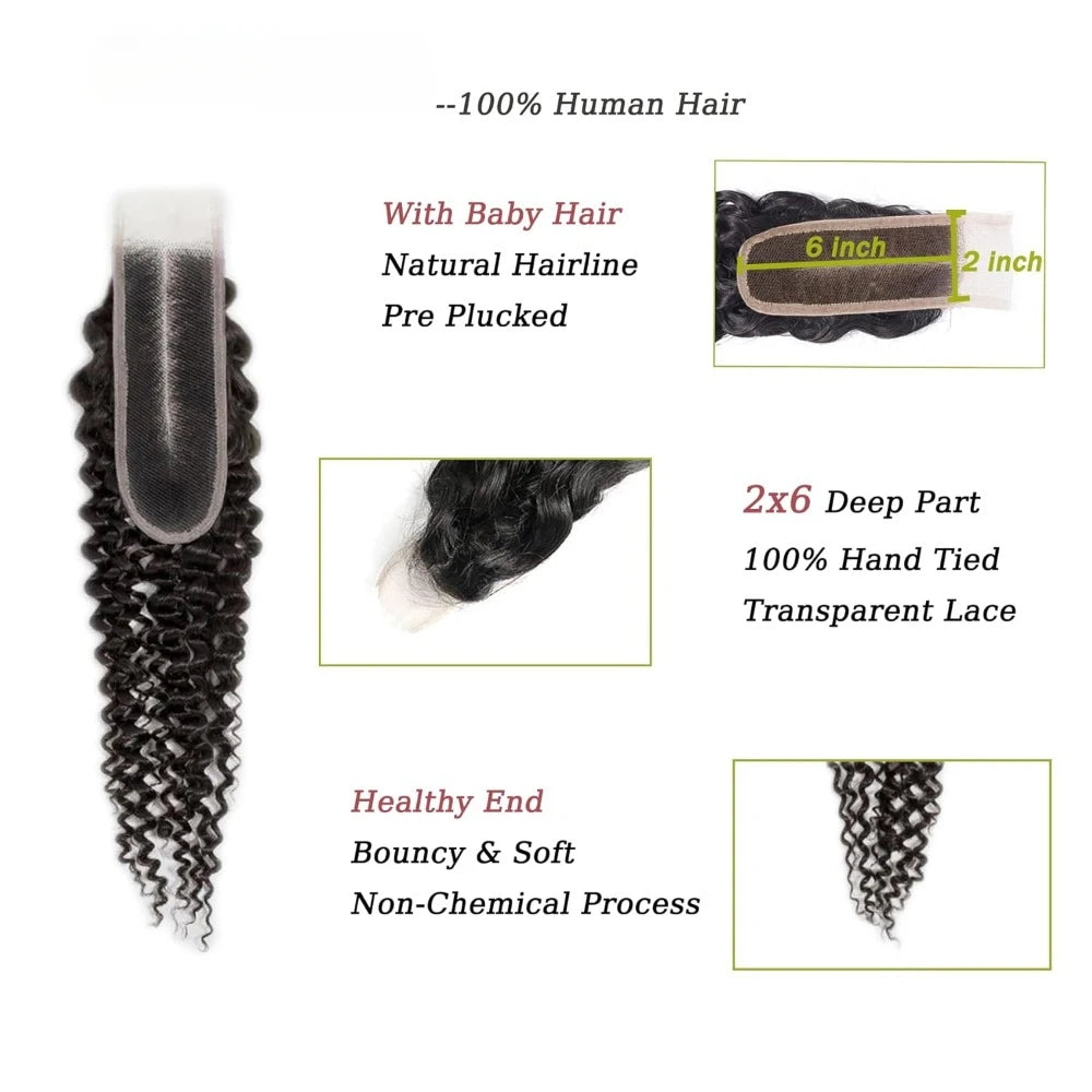 2x6 Lace Closure Jerry Curly Hair