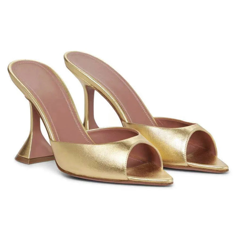 Wine Glass Heel Pointed Sandals
