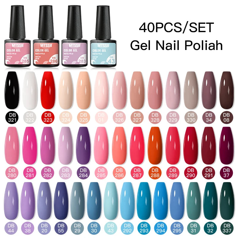 Gel Nail Polish Set – Up to 120 Colors, UV/LED Soak Off with Base & Top Coat