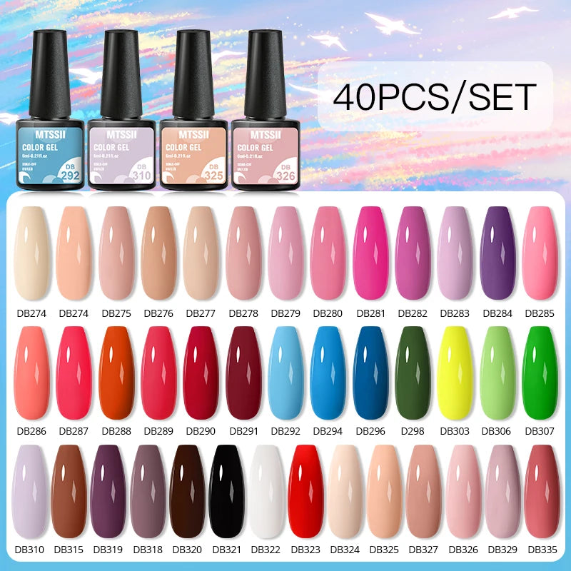 Gel Nail Polish Set – Up to 120 Colors, UV/LED Soak Off with Base & Top Coat