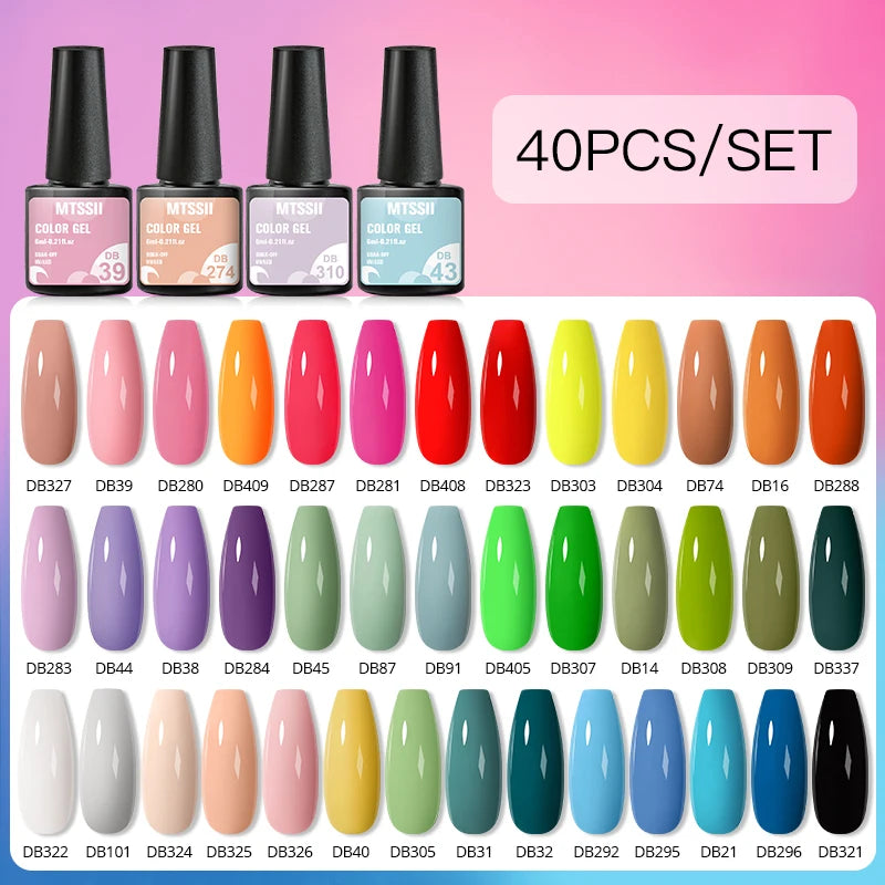 Gel Nail Polish Set – Up to 120 Colors, UV/LED Soak Off with Base & Top Coat