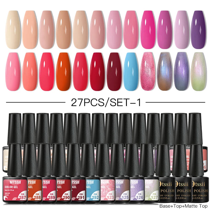Gel Nail Polish Set – Up to 120 Colors, UV/LED Soak Off with Base & Top Coat