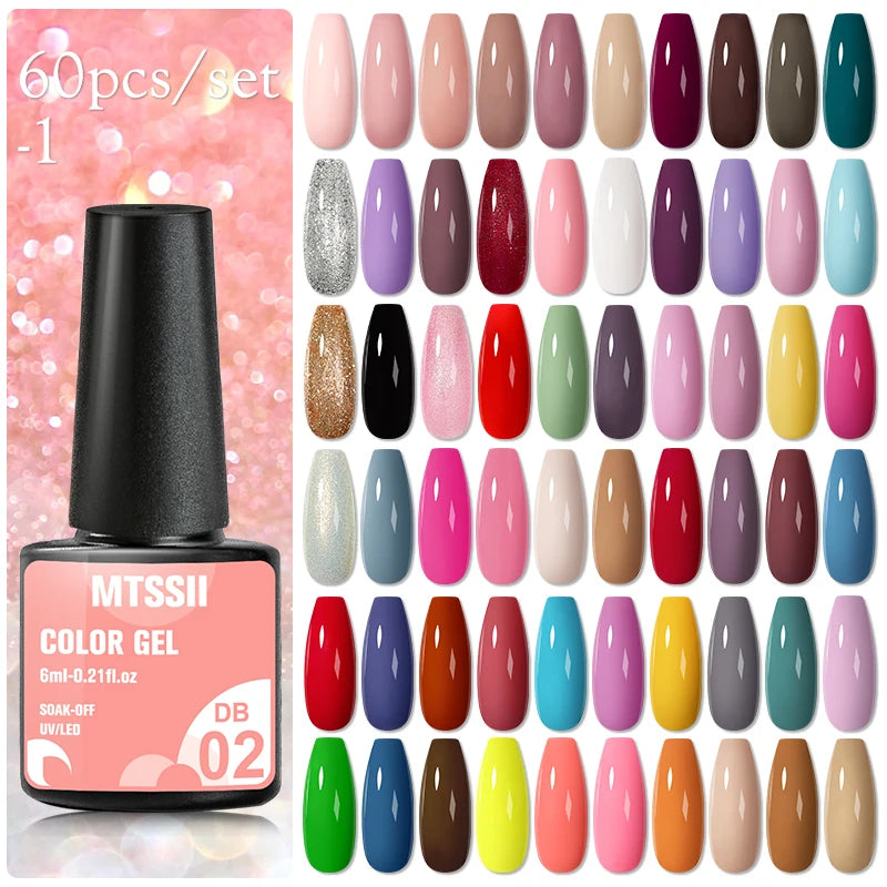 Gel Nail Polish Set – Up to 120 Colors, UV/LED Soak Off with Base & Top Coat