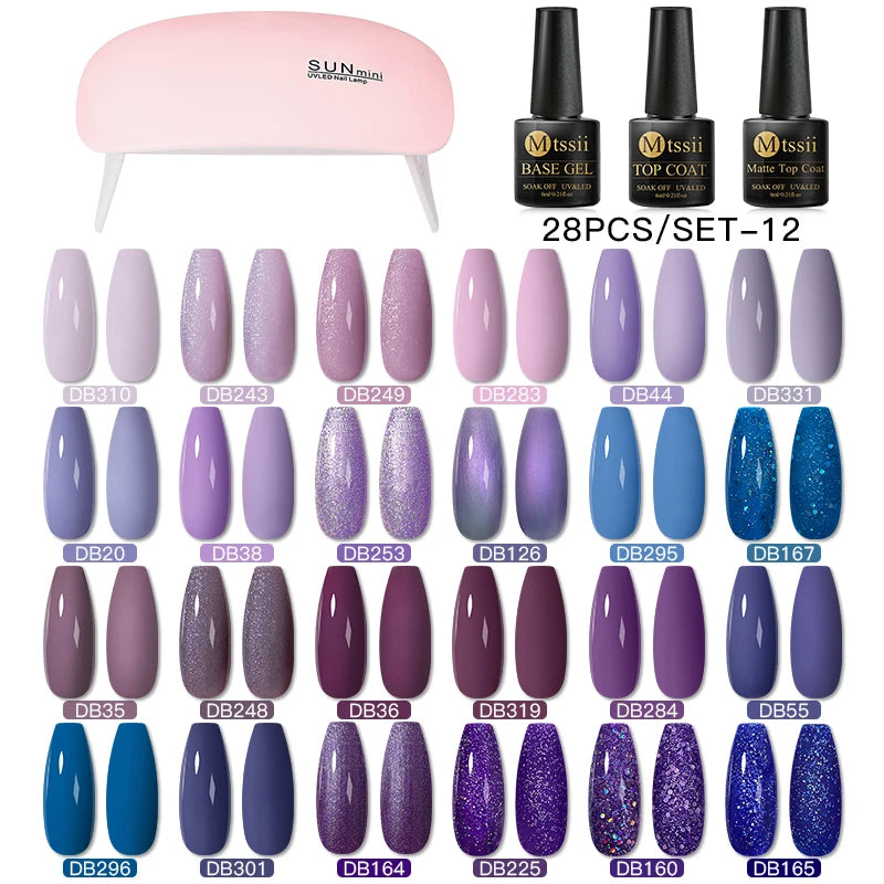 Gel Nail Polish Set – Up to 120 Colors, UV/LED Soak Off with Base & Top Coat