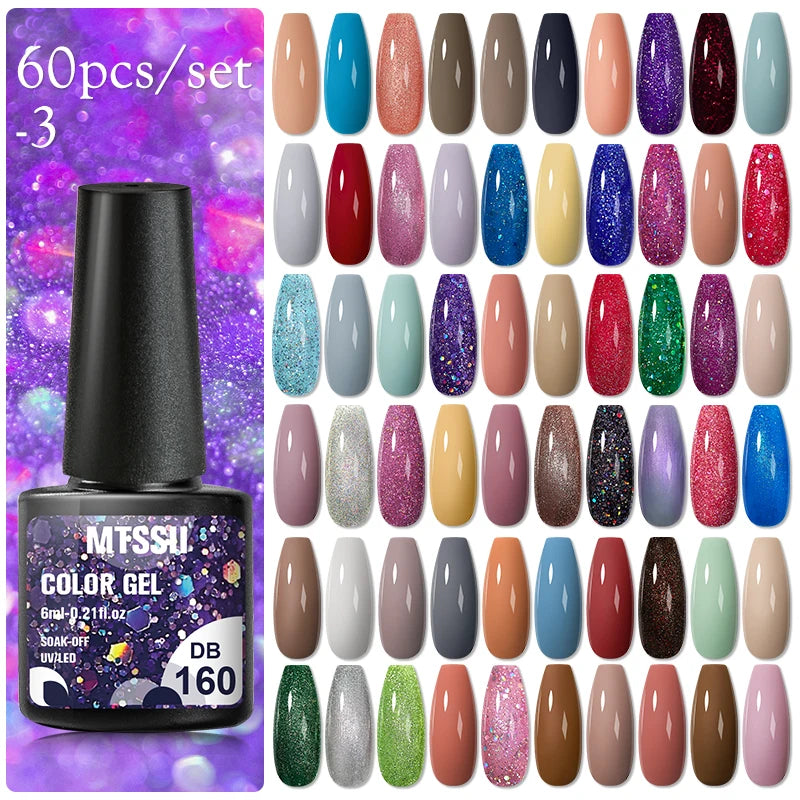 Gel Nail Polish Set – Up to 120 Colors, UV/LED Soak Off with Base & Top Coat