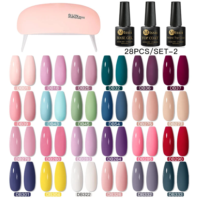 Gel Nail Polish Set – Up to 120 Colors, UV/LED Soak Off with Base & Top Coat