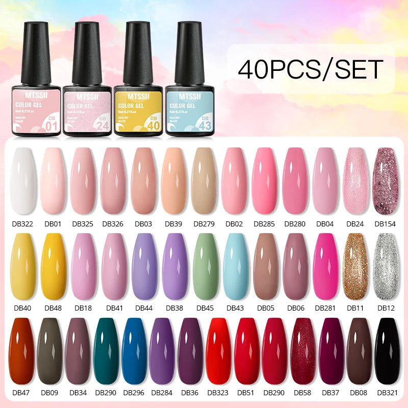 Gel Nail Polish Set – Up to 120 Colors, UV/LED Soak Off with Base & Top Coat
