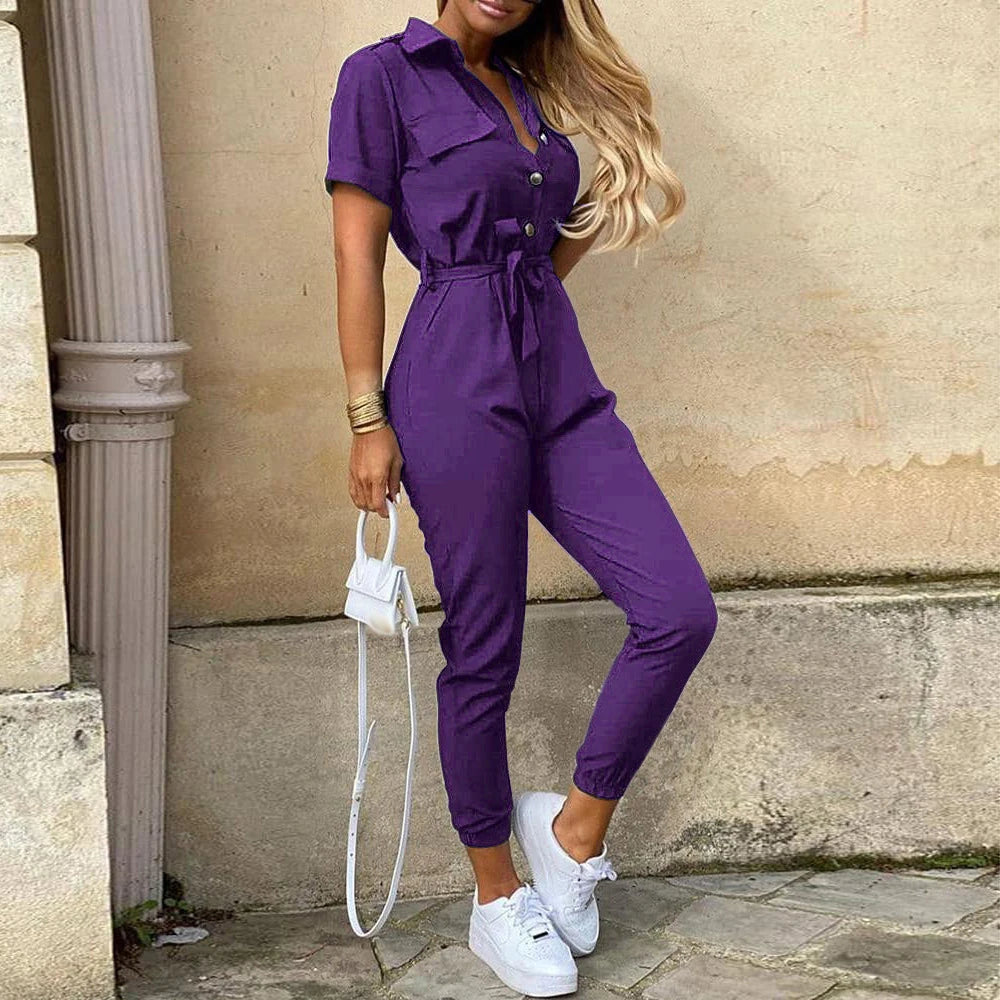 Cargo Jumpsuit with Belt