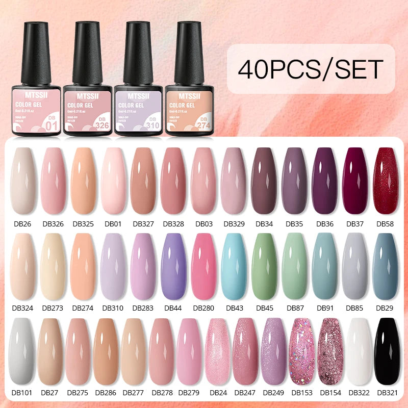 Gel Nail Polish Set – Up to 120 Colors, UV/LED Soak Off with Base & Top Coat