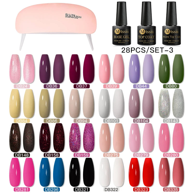 Gel Nail Polish Set – Up to 120 Colors, UV/LED Soak Off with Base & Top Coat