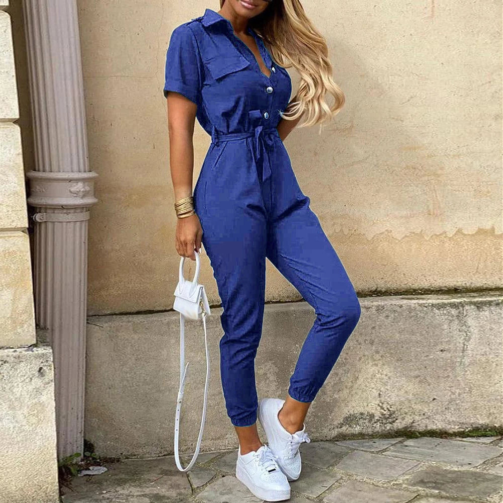 Cargo Jumpsuit with Belt
