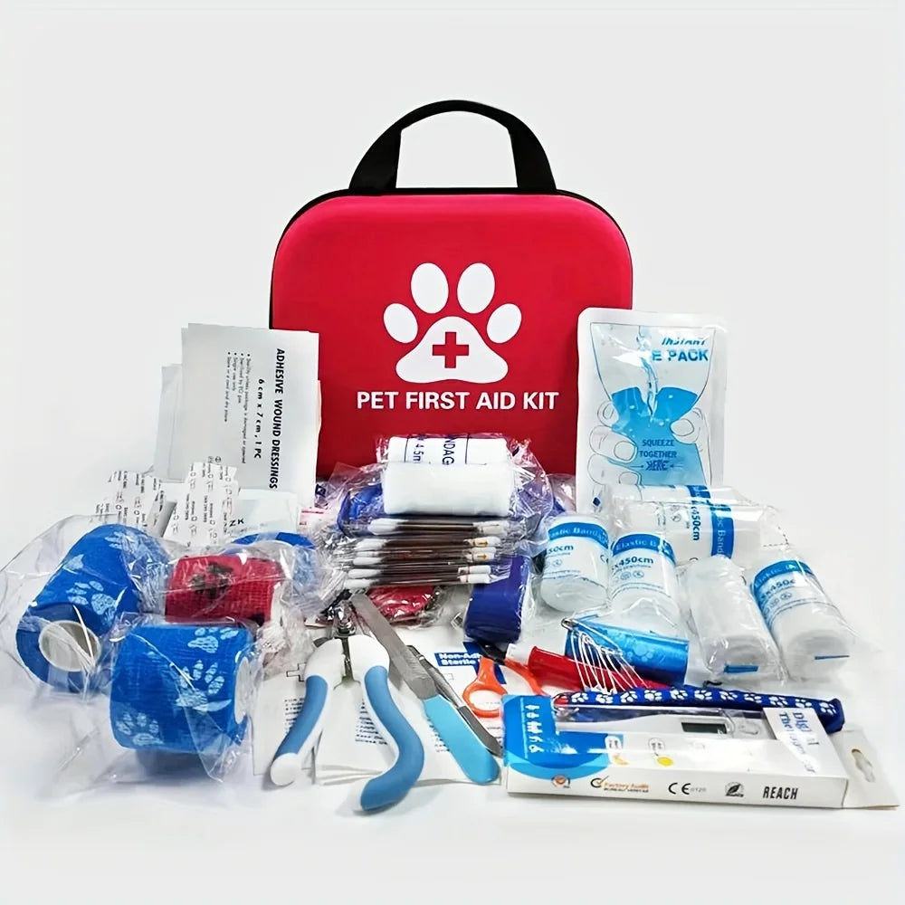 61-Piece Portable Pet First Aid Kit