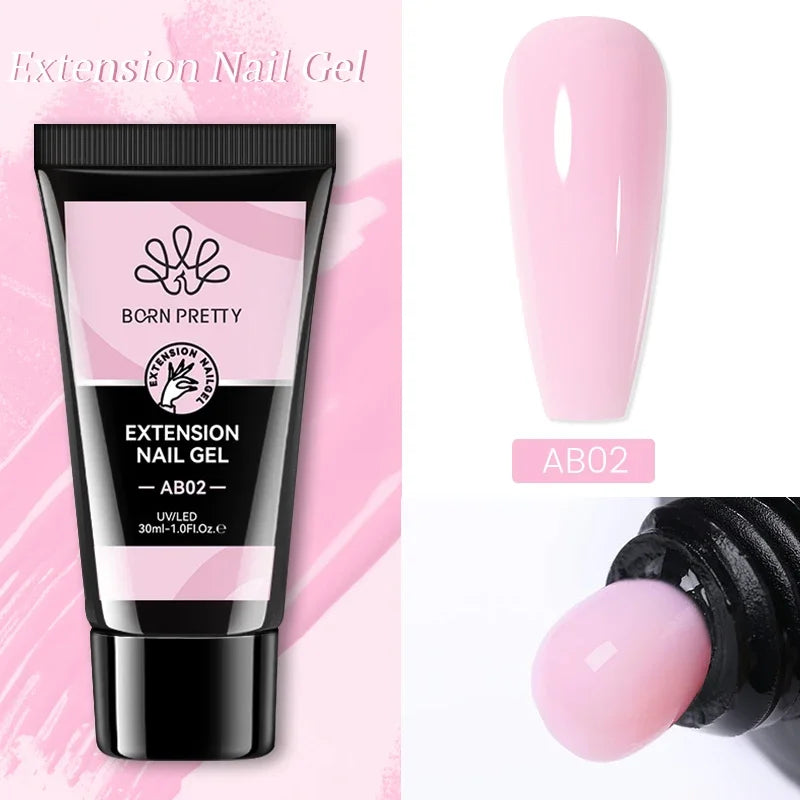 BORN PRETTY Extension Nail Gel – 30ml Soak Off UV Gel with Glitter & Sequins