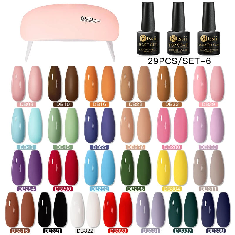 Gel Nail Polish Set – Up to 120 Colors, UV/LED Soak Off with Base & Top Coat