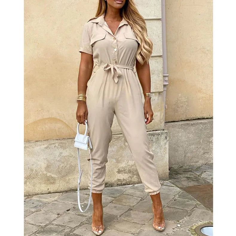 Cargo Jumpsuit with Belt