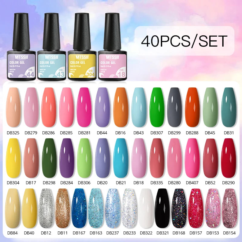 Gel Nail Polish Set – Up to 120 Colors, UV/LED Soak Off with Base & Top Coat