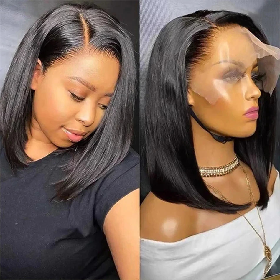 Bone Straight Short Bob Wig Lace Front