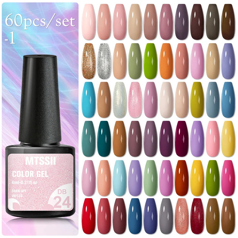 Gel Nail Polish Set – Up to 120 Colors, UV/LED Soak Off with Base & Top Coat